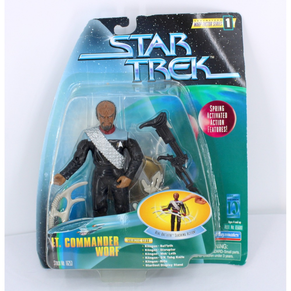Star Trek Lt. Commander Worf Playmates Action Figure Galactic Gear New